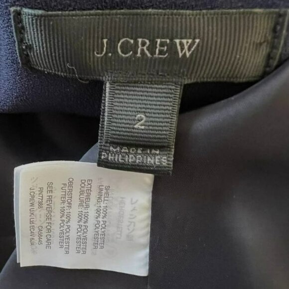 NWOT J CREW SIZE 2 NAVY FRENCH GIRL COLLARLESS DOUBLE BREASTED BLAZER - Picture 11 of 11